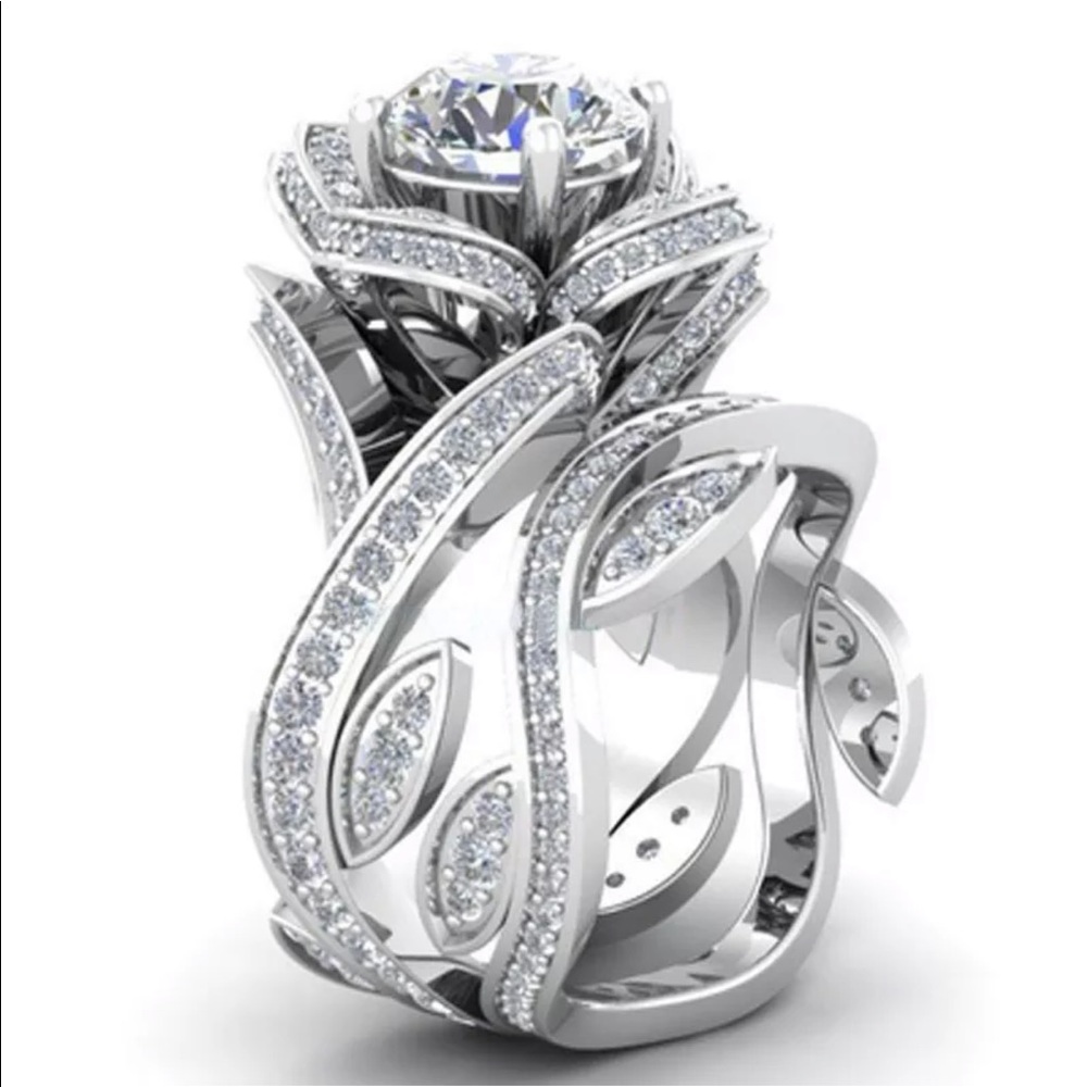 NWT Beautiful sterling silver wedding set